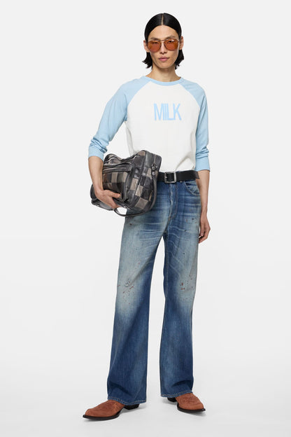 Acne Studios Milk graphic t-shirt - Pale blue/white