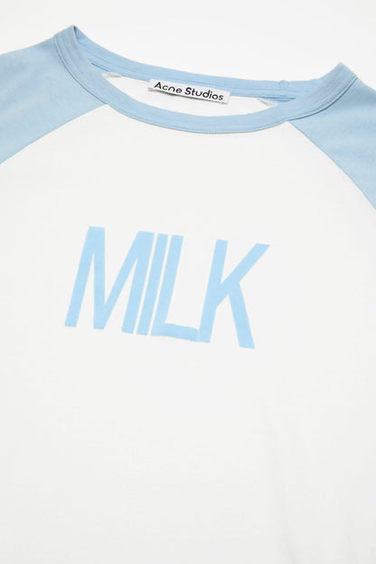 Acne Studios Milk graphic t-shirt - Pale blue/white