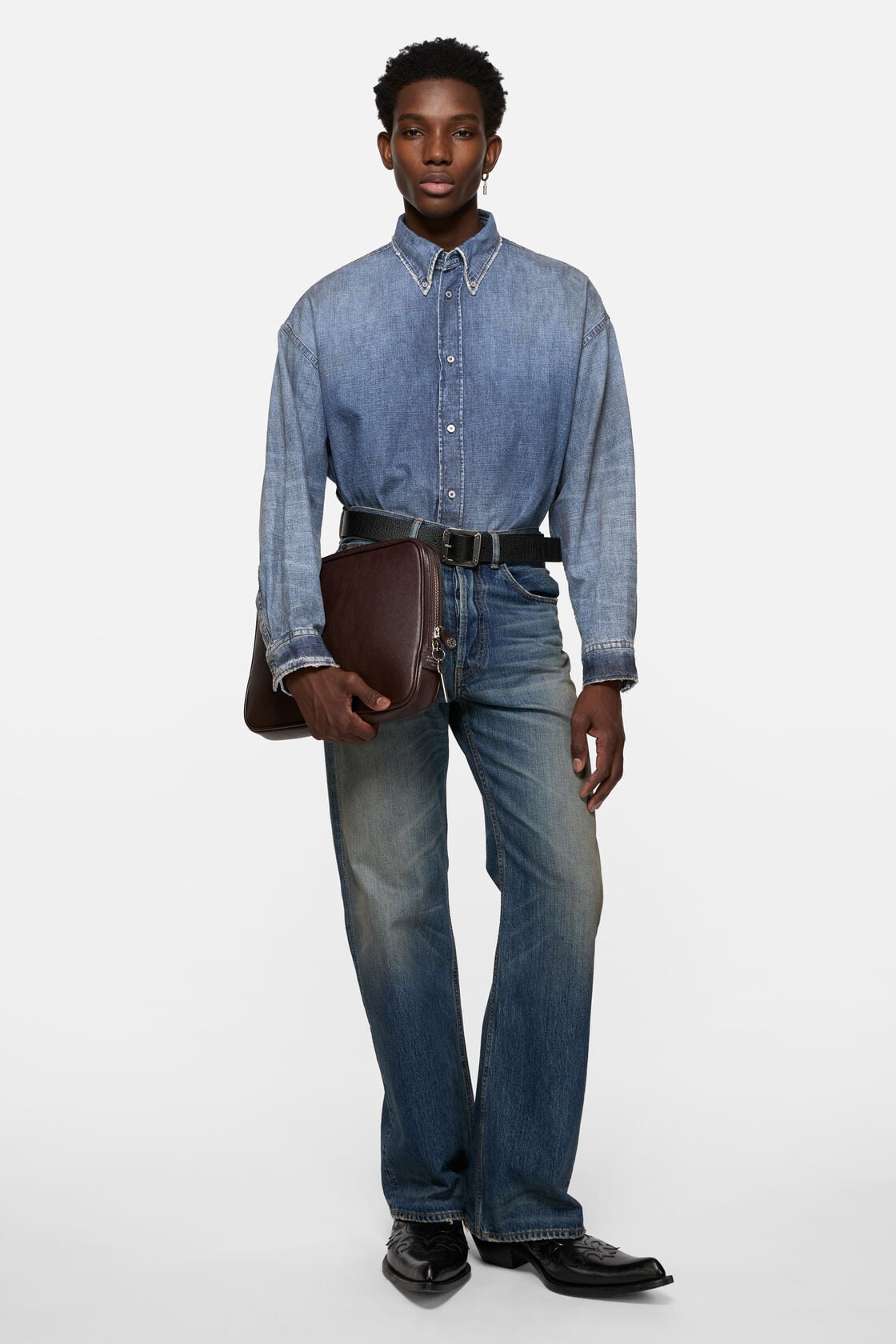 Acne Studios Denim button-up shirt - Mid Blue