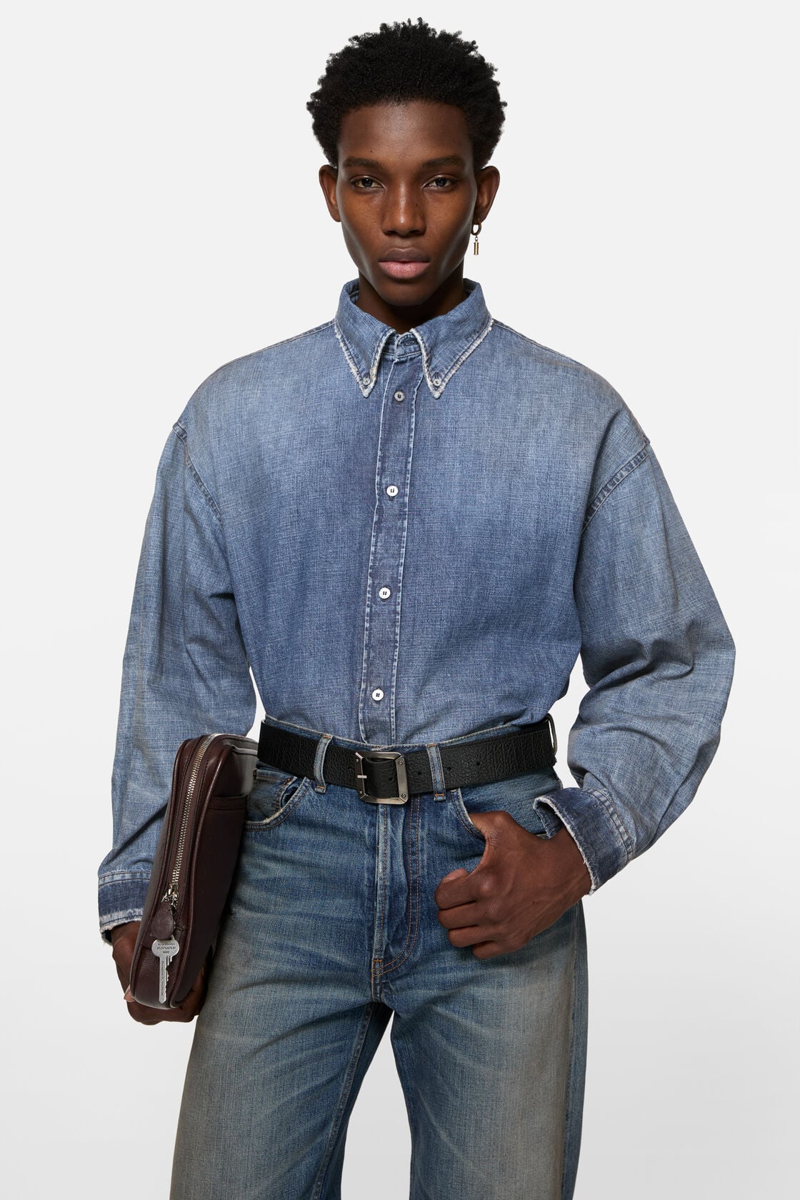 Acne Studios Denim button-up shirt - Mid Blue