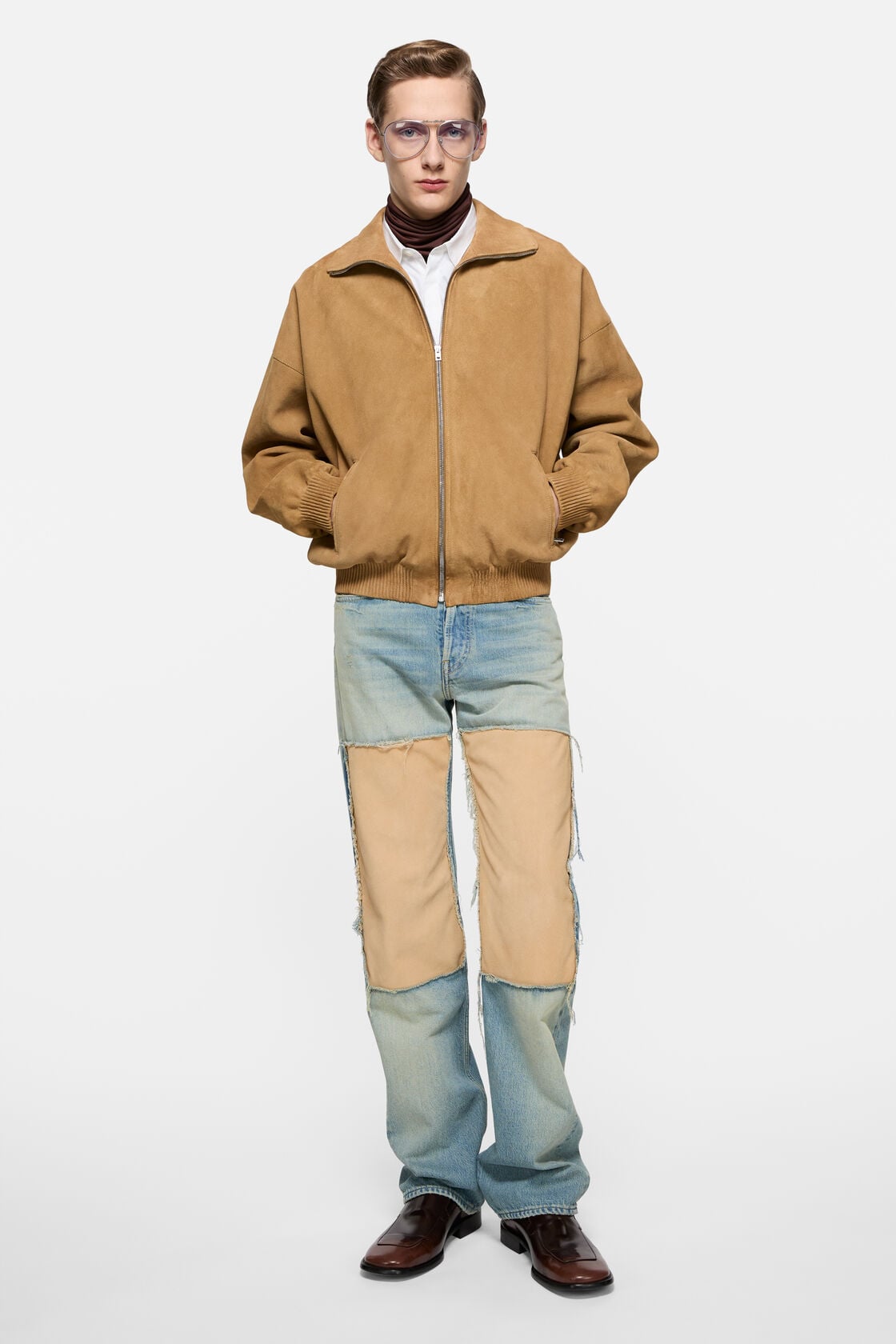 Acne Studios Suede Panel Jeans - Light blue