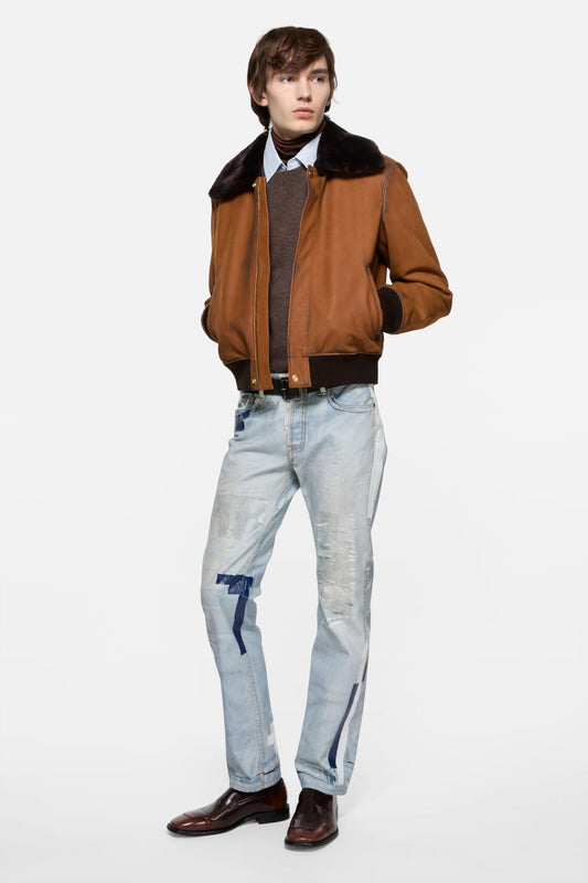 Acne Studios Trompe-l'œil tape jeans - 1996M - Light blue