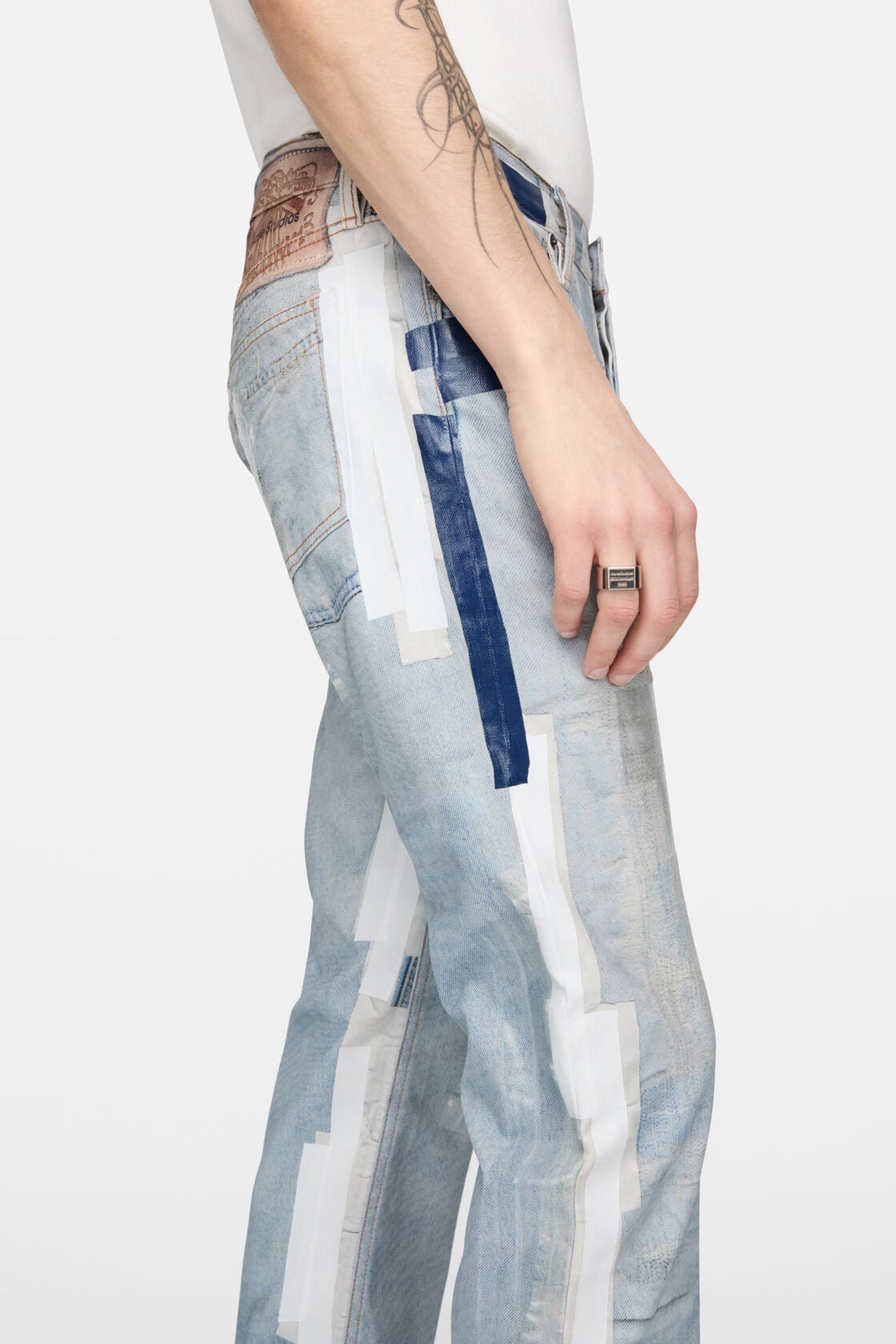 Acne Studios Trompe-l'œil tape jeans - 1996M - Light blue