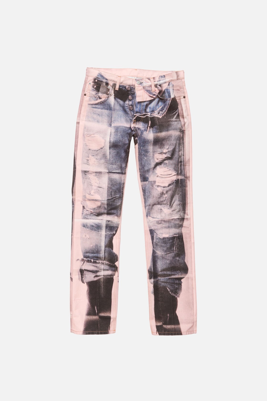 Acne Studios Trompe-l'œil photocopy jeans - 1996M - Pink/blue