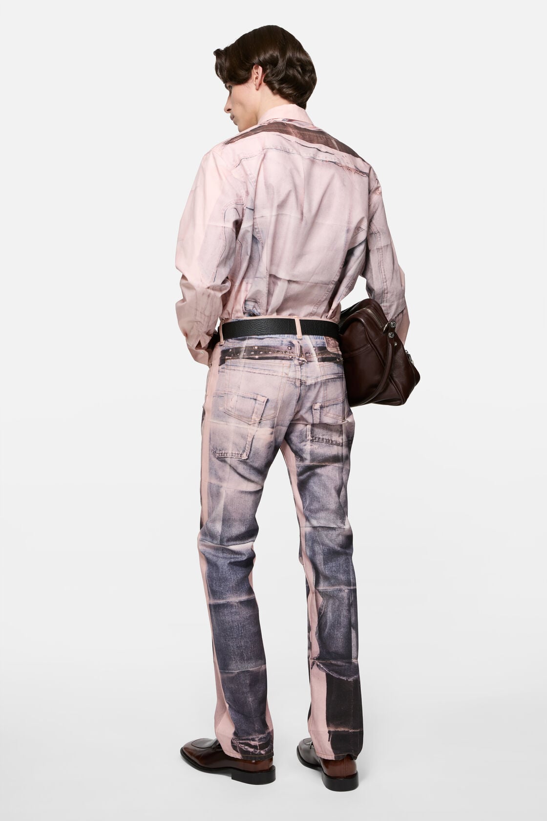 Acne Studios Trompe-l'œil photocopy jeans - 1996M - Pink/blue