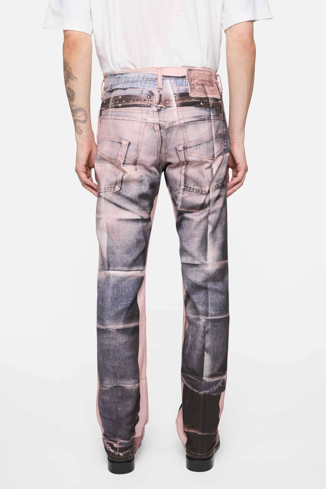 Acne Studios Trompe-l'œil photocopy jeans - 1996M - Pink/blue