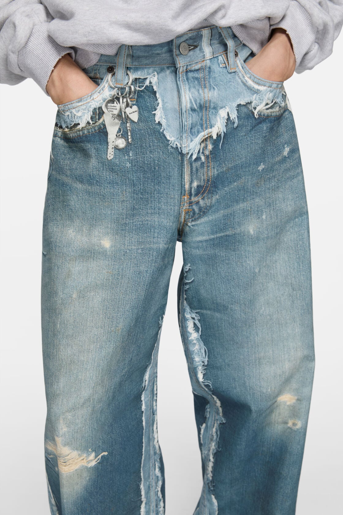 Acne Studios trompe-l’œil torn jeans - 1981 - Mid blue