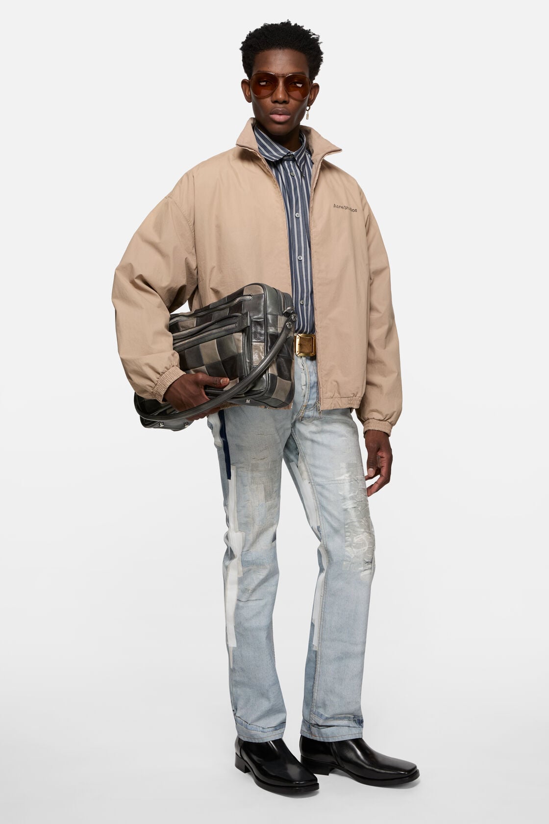 Acne Studios Washed logo jacket - Mushroom beige