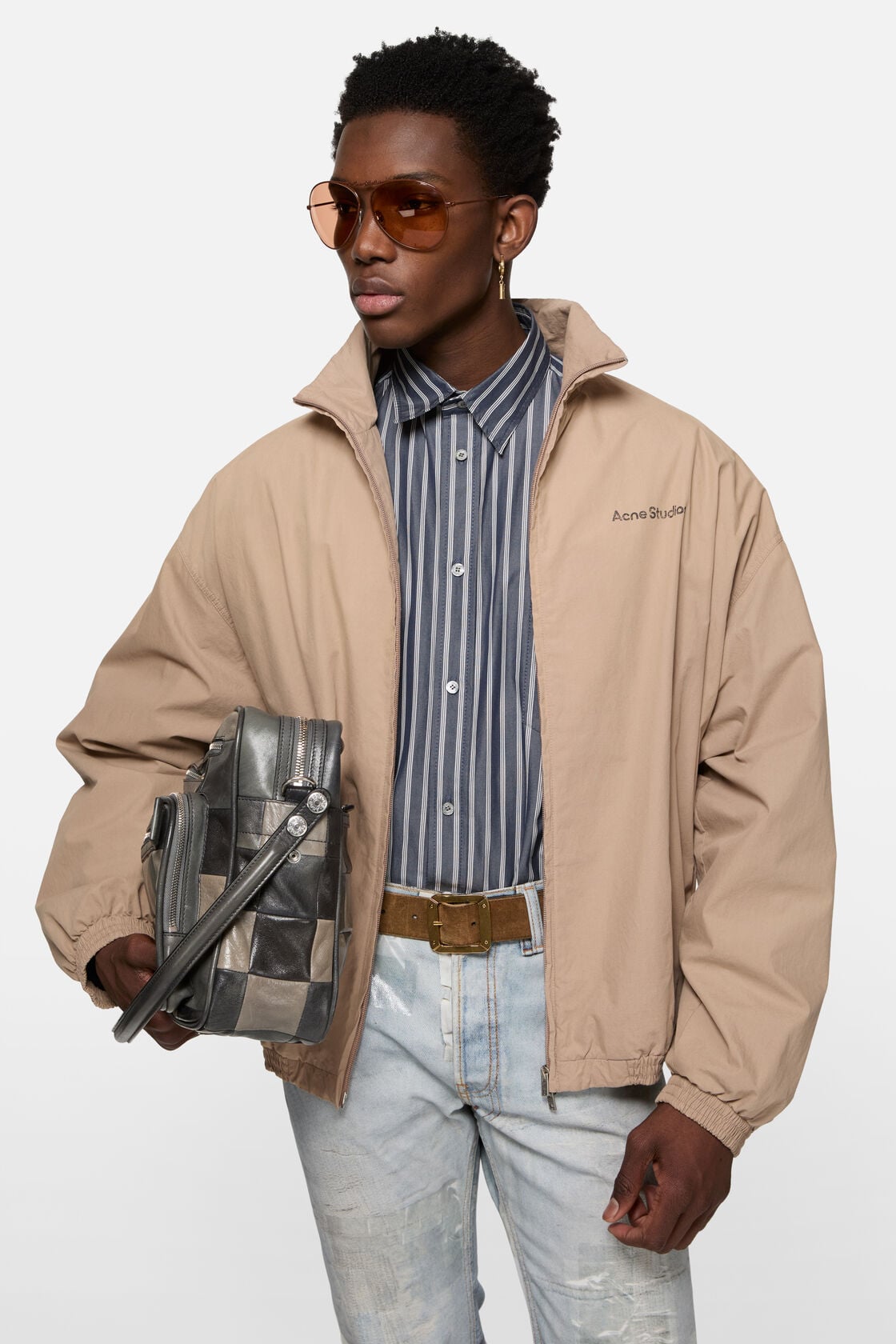 Acne Studios Washed logo jacket - Mushroom beige