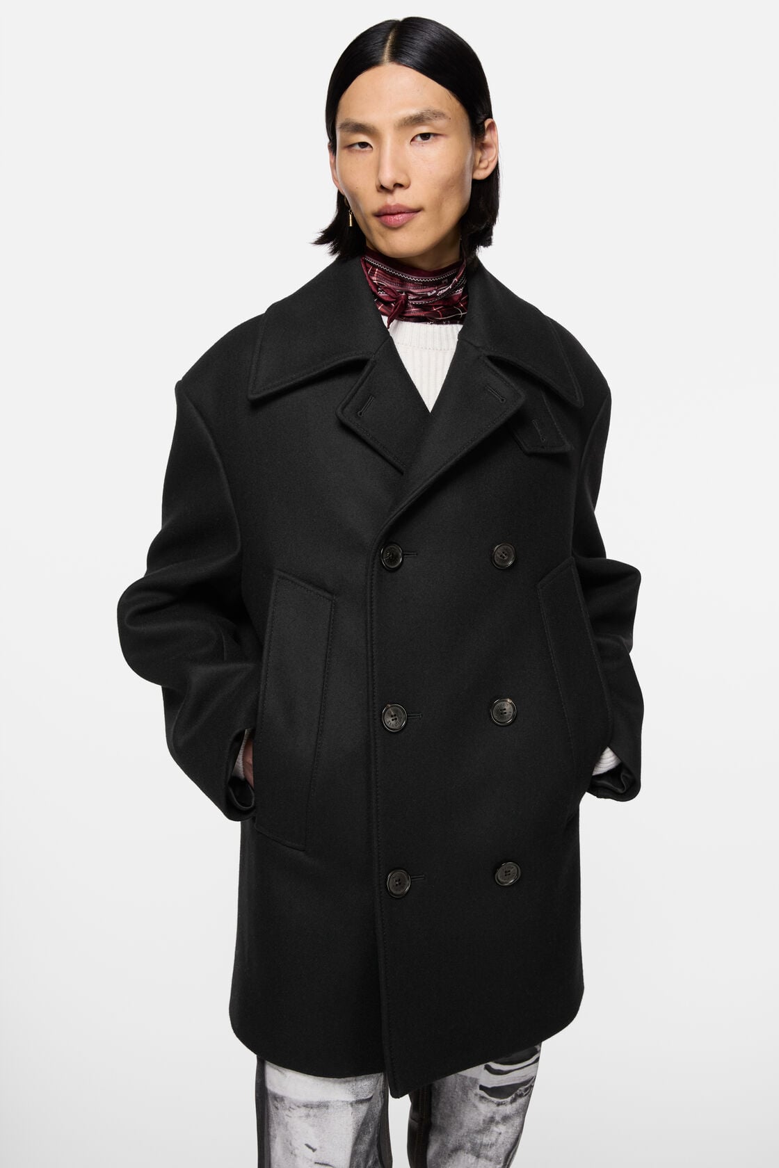 Acne Studios Wool peacoat - Black