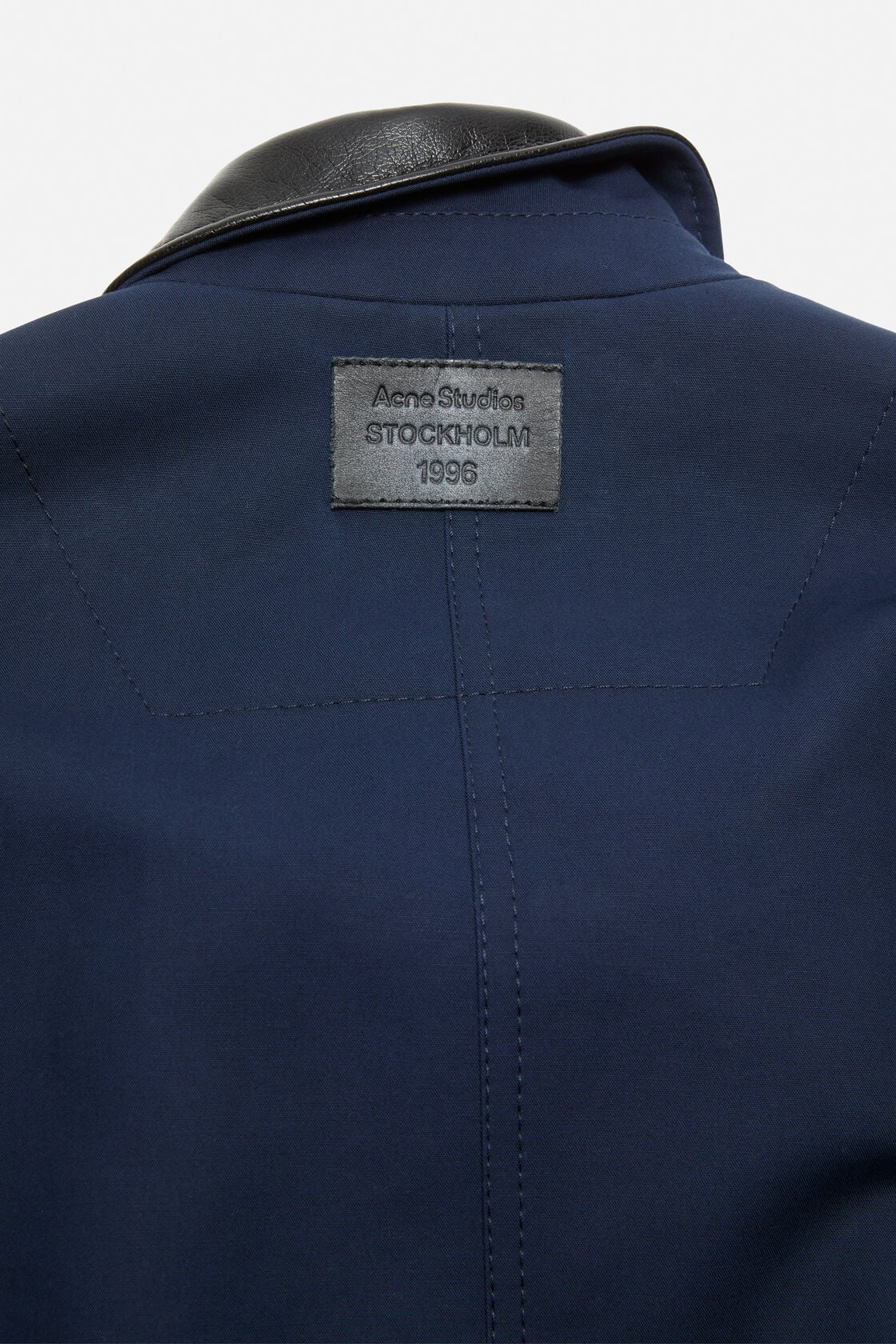 Acne Studios Bomber with faux leather collar - Navy