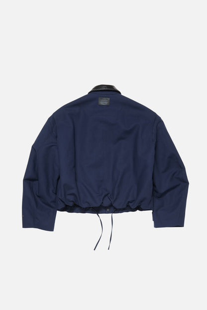 Acne Studios Bomber with faux leather collar - Navy