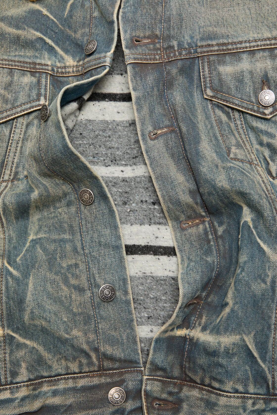 Acne Studios Denim jacket with fur collar - Mid blue