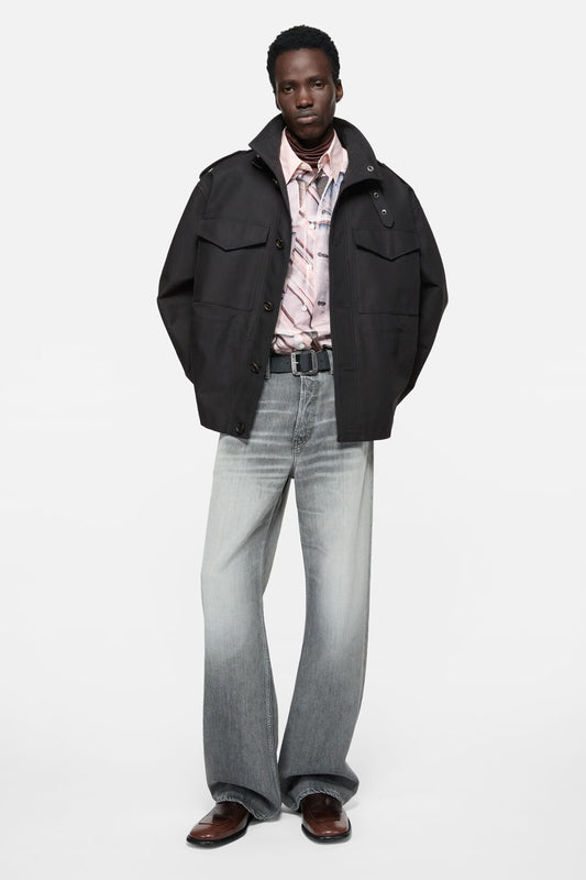 Acne Studios Cotton satin blouson jacket - Black