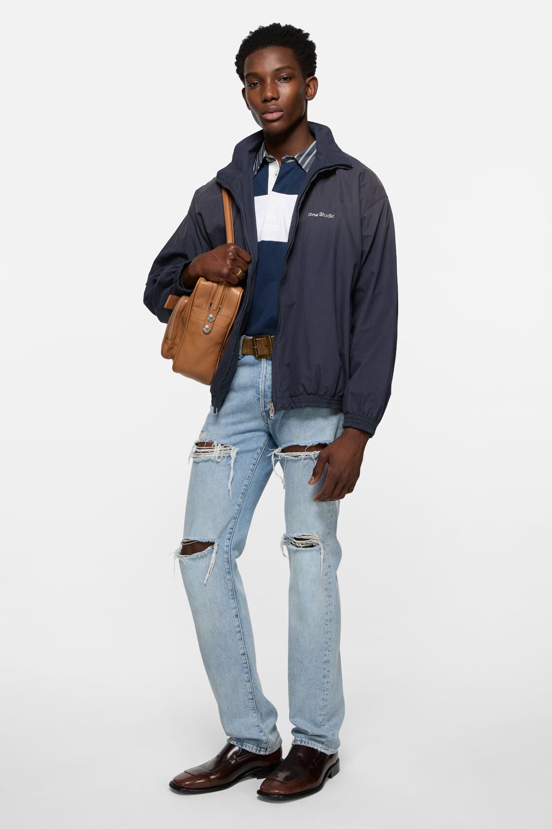 Acne Studios Washed logo jacket - Navy