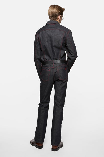 Acne Studios Re-edition raw denim jacket - Mid Blue