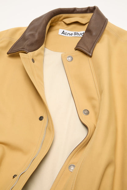 Acne Studios Bomber with faux leather collar - Sand beige