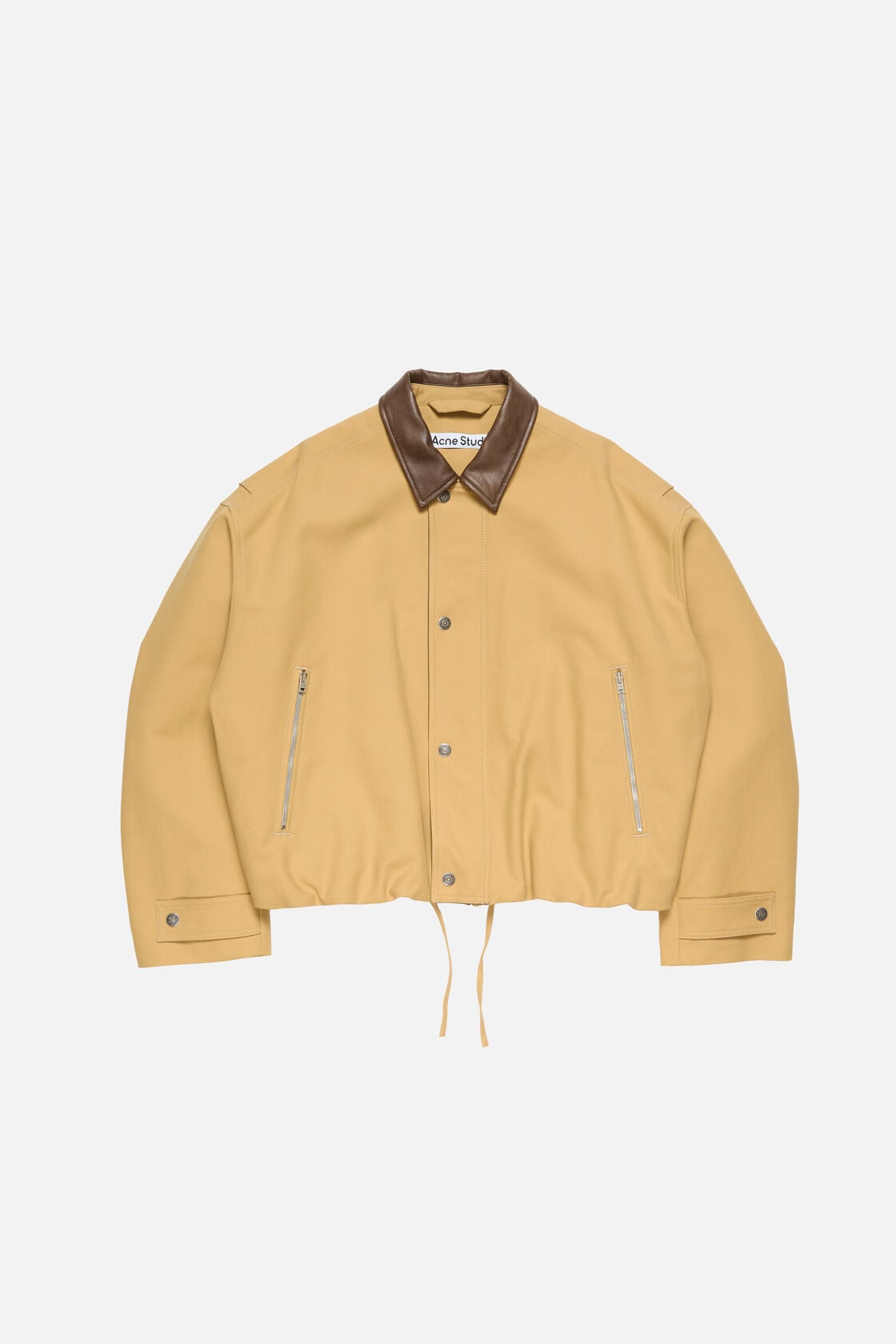 Acne Studios Bomber with faux leather collar - Sand beige