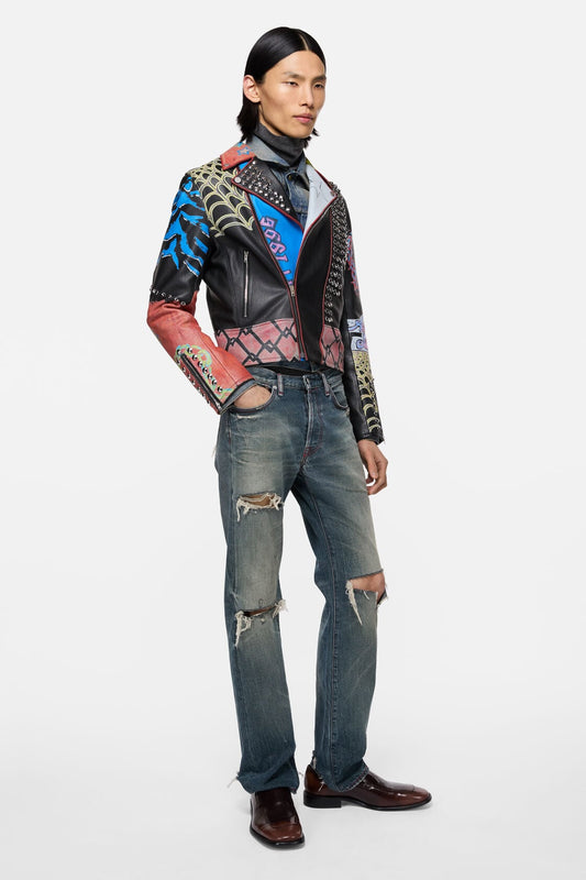 Acne Studios Painted biker jacket - Black