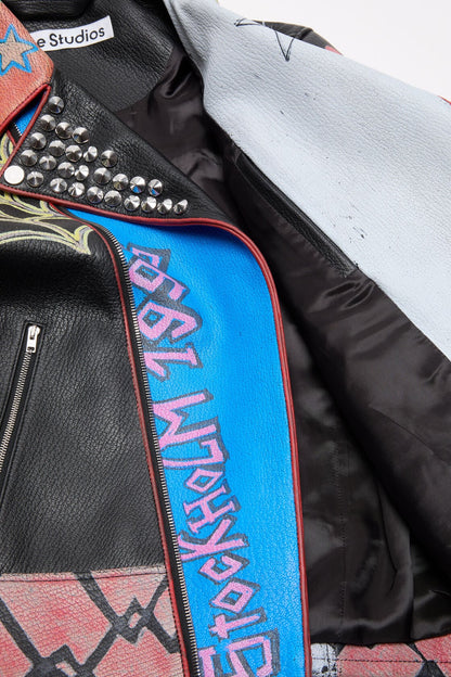 Acne Studios Painted biker jacket - Black