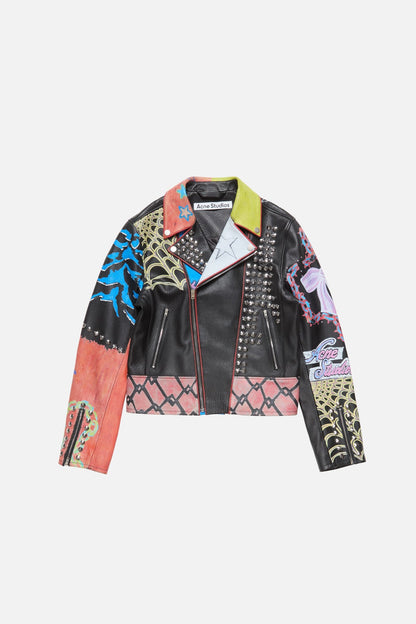 Acne Studios Painted biker jacket - Black