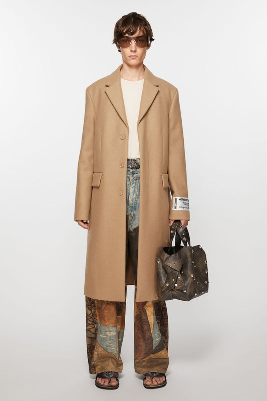 Acne Studios Single-breasted wool coat - Camel Beige