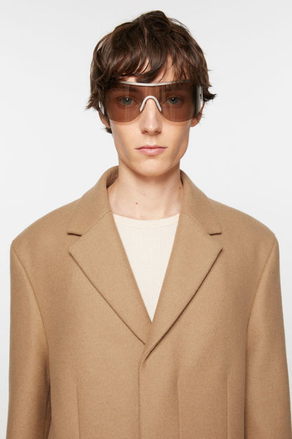 Acne Studios Single-breasted wool coat - Camel Beige