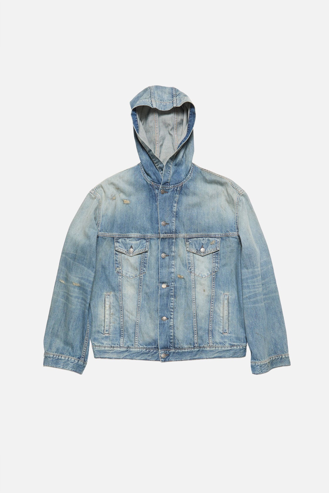 Acne Studios Hooded denim jacket - Mid Blue