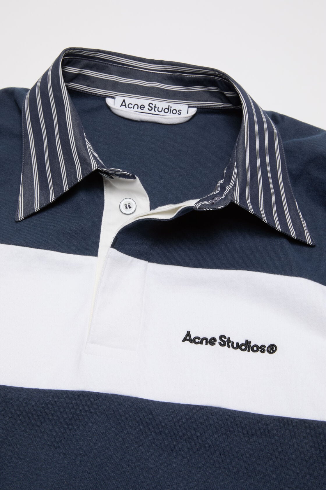 Acne Studios Striped polo sweatshirt - Navy/white