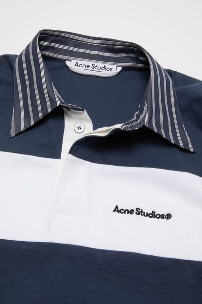 Acne Studios Striped polo sweatshirt - Navy/white