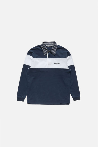 Acne Studios Striped polo sweatshirt - Navy/white