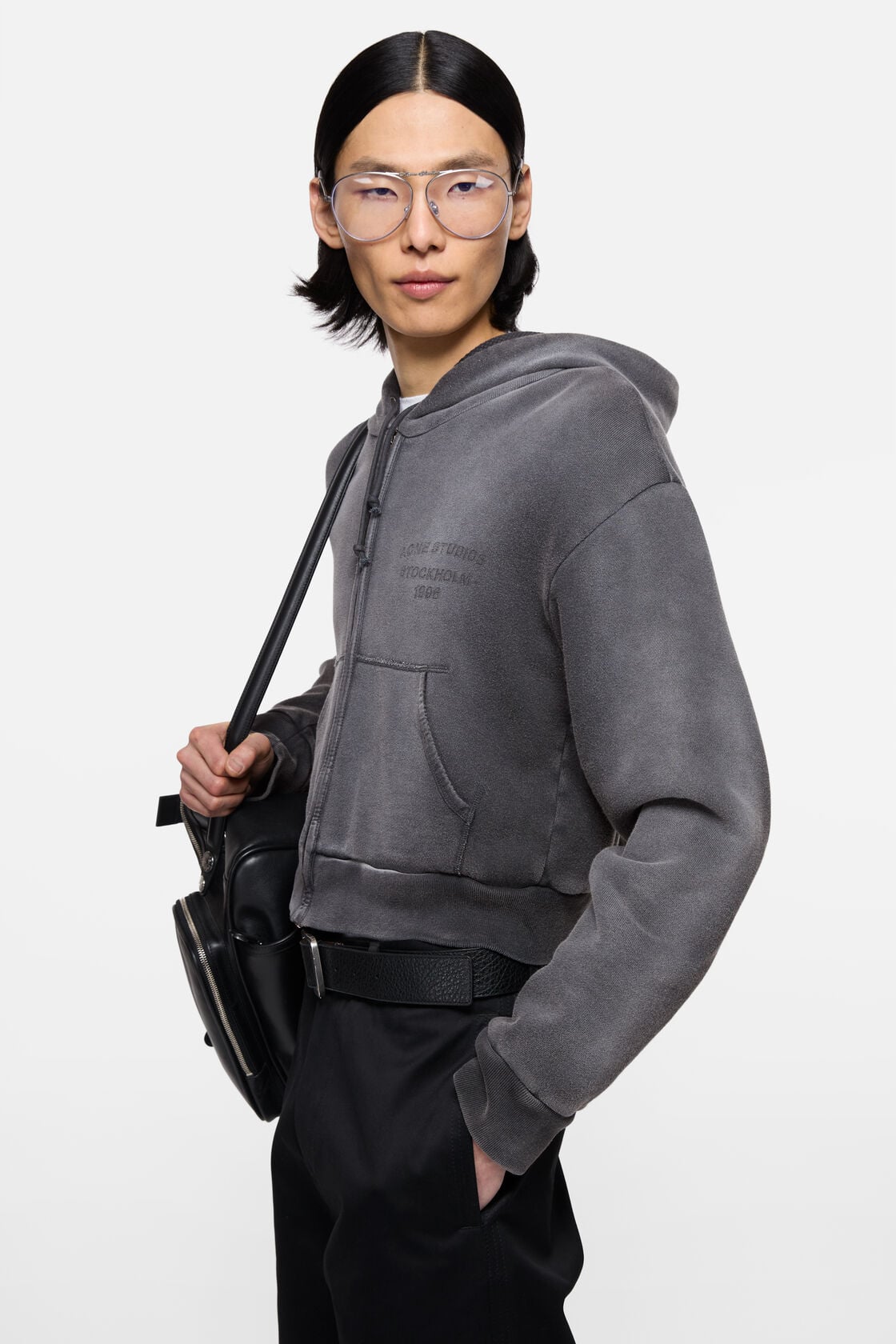 Acne Studios Sprayed zip hoodie - Faded black