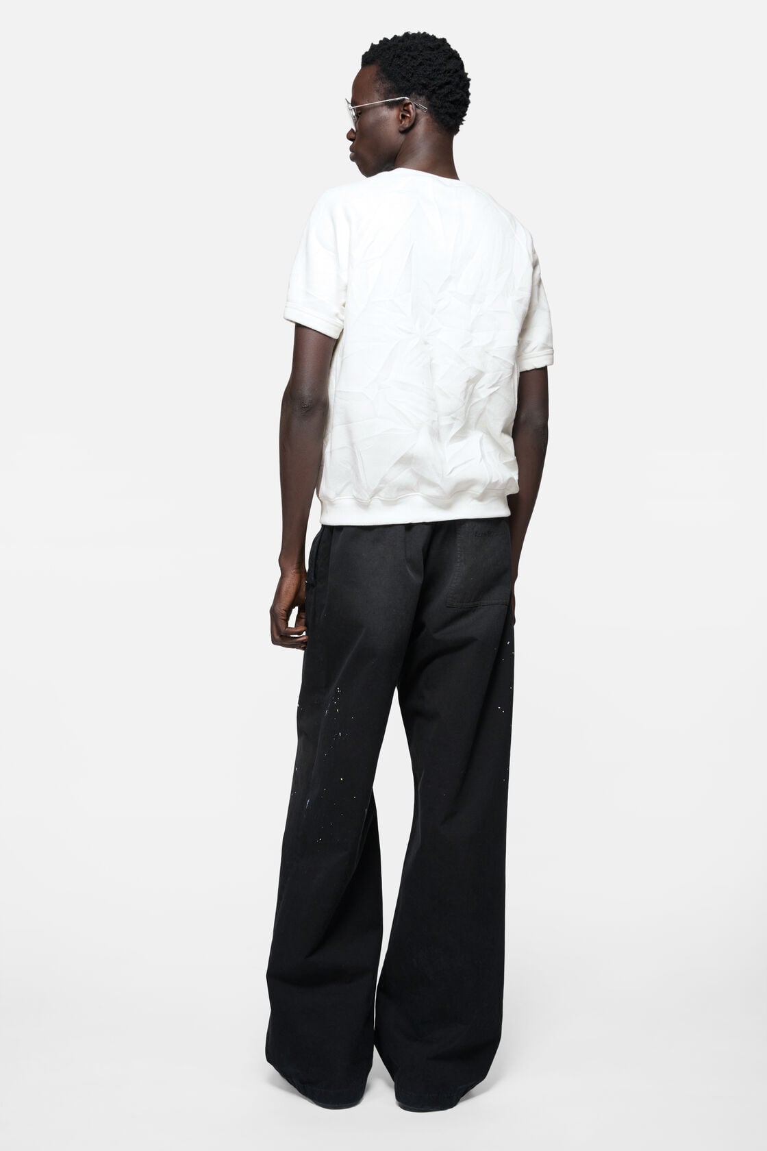 Acne Studios Crinkled fleece t-shirt - White