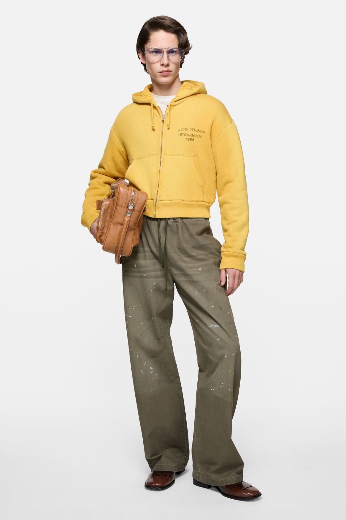 Acne Studios Sprayed zip hoodie - Mustard yellow