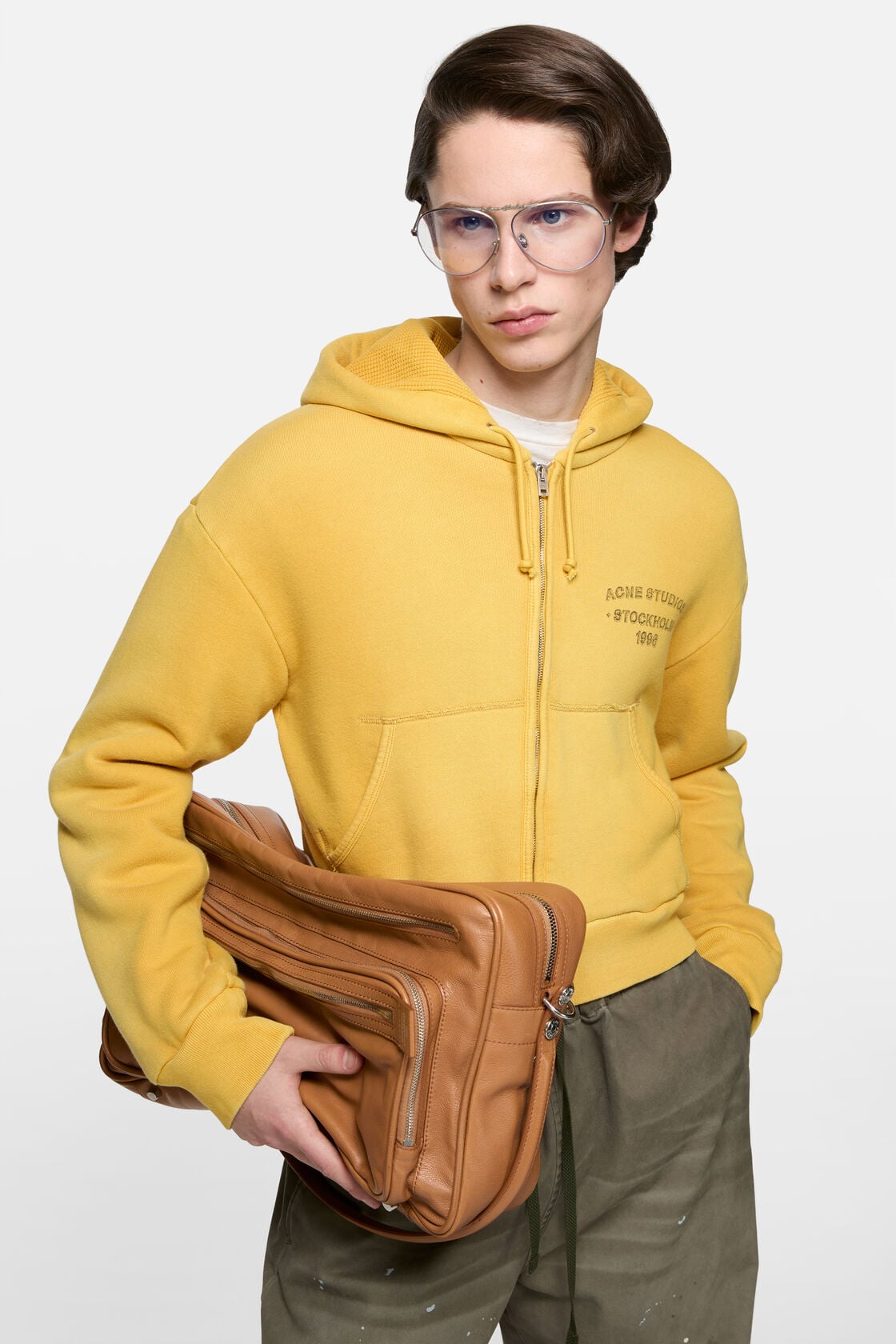 Acne Studios Sprayed zip hoodie - Mustard yellow