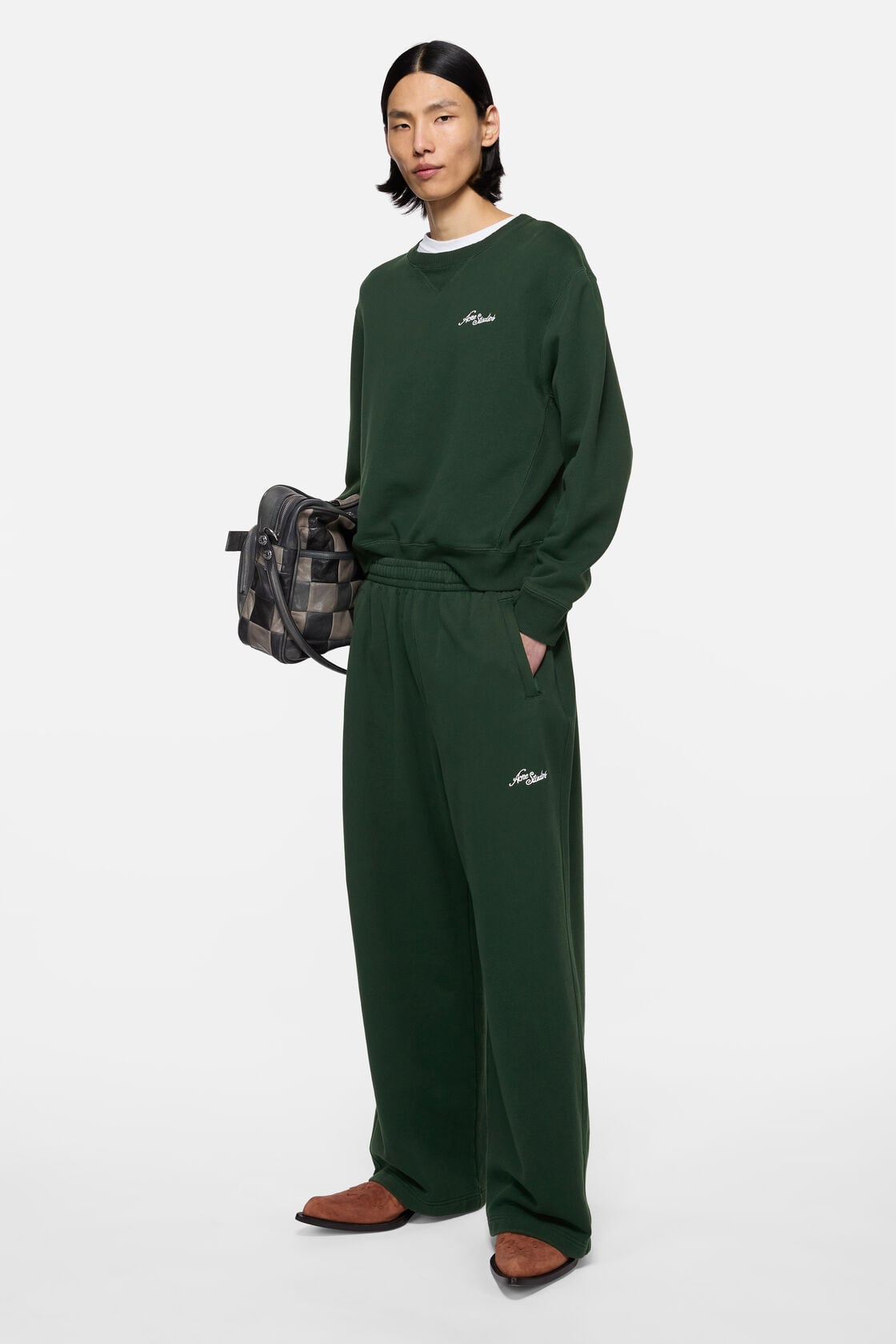 Acne Studios Fleece sweatshirt with logo - Dark green