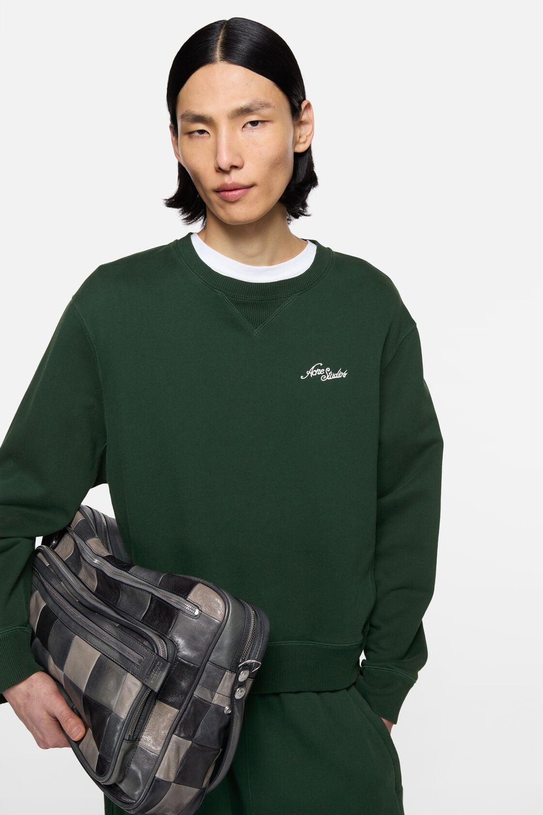 Acne Studios Fleece sweatshirt with logo - Dark green