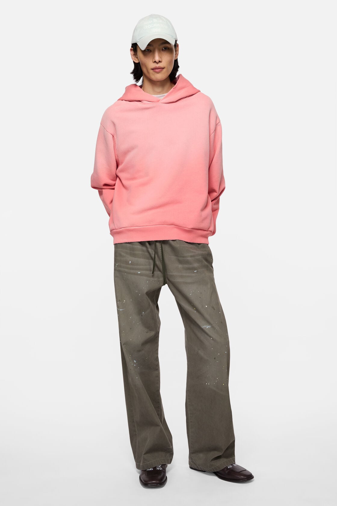 Acne Studios Fleece logo hoodie - Tango pink