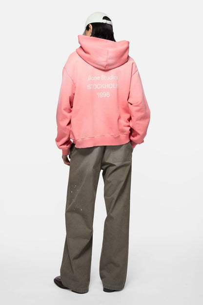Acne Studios Fleece logo hoodie - Tango pink