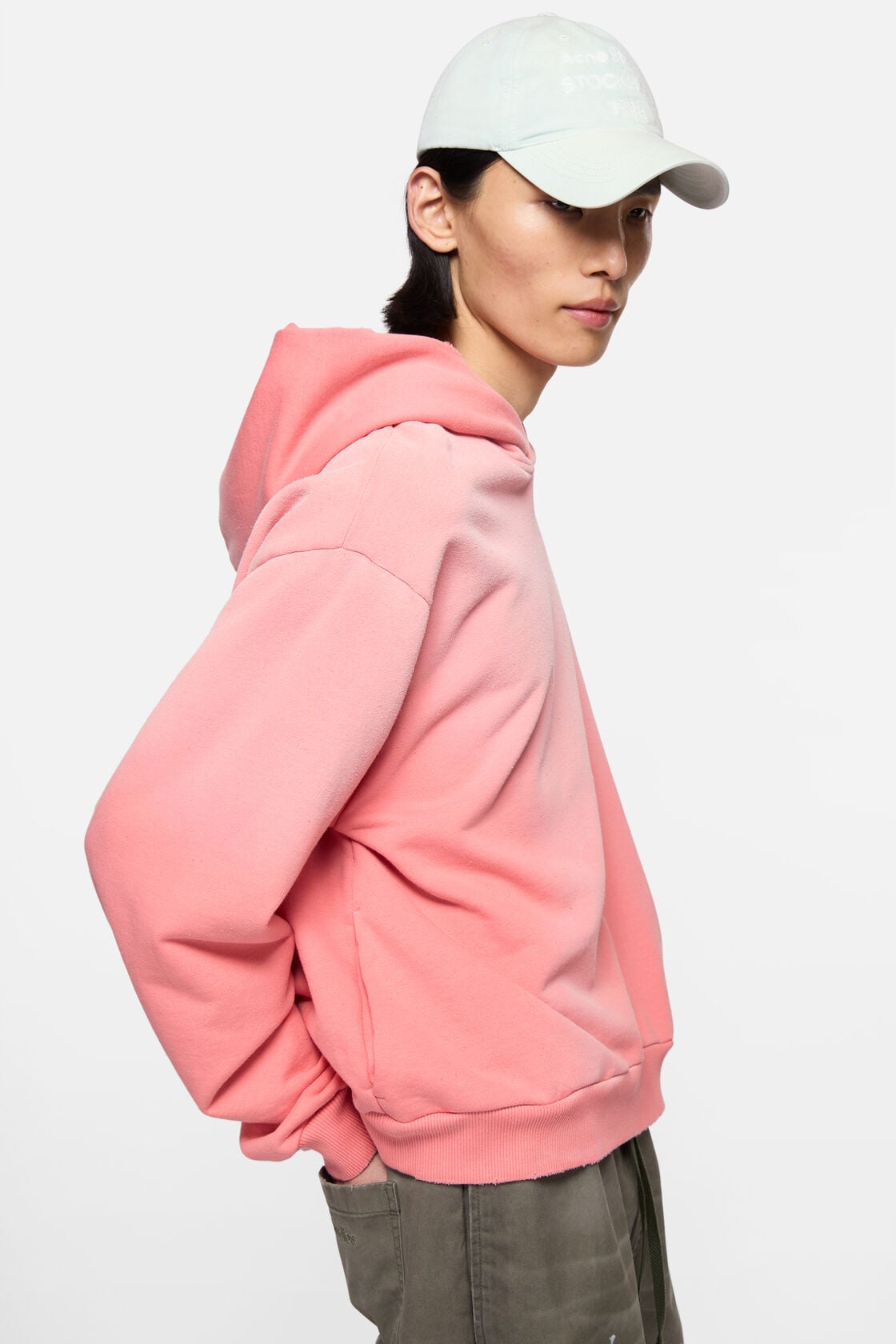 Acne Studios Fleece logo hoodie - Tango pink