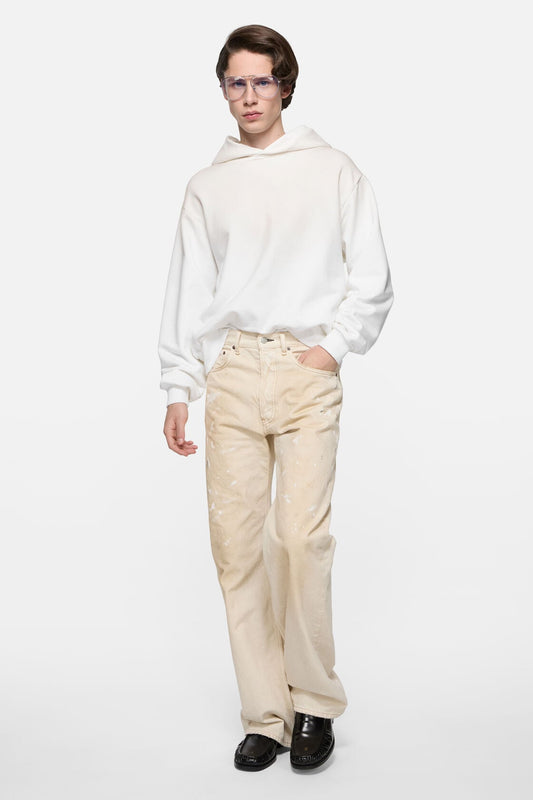 Acne Studios Fleece logo hoodie - Dusty white