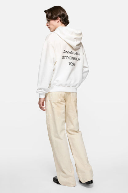Acne Studios Fleece logo hoodie - Dusty white
