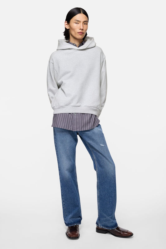 Acne Studios Fleece logo hoodie - Pale Grey Melange