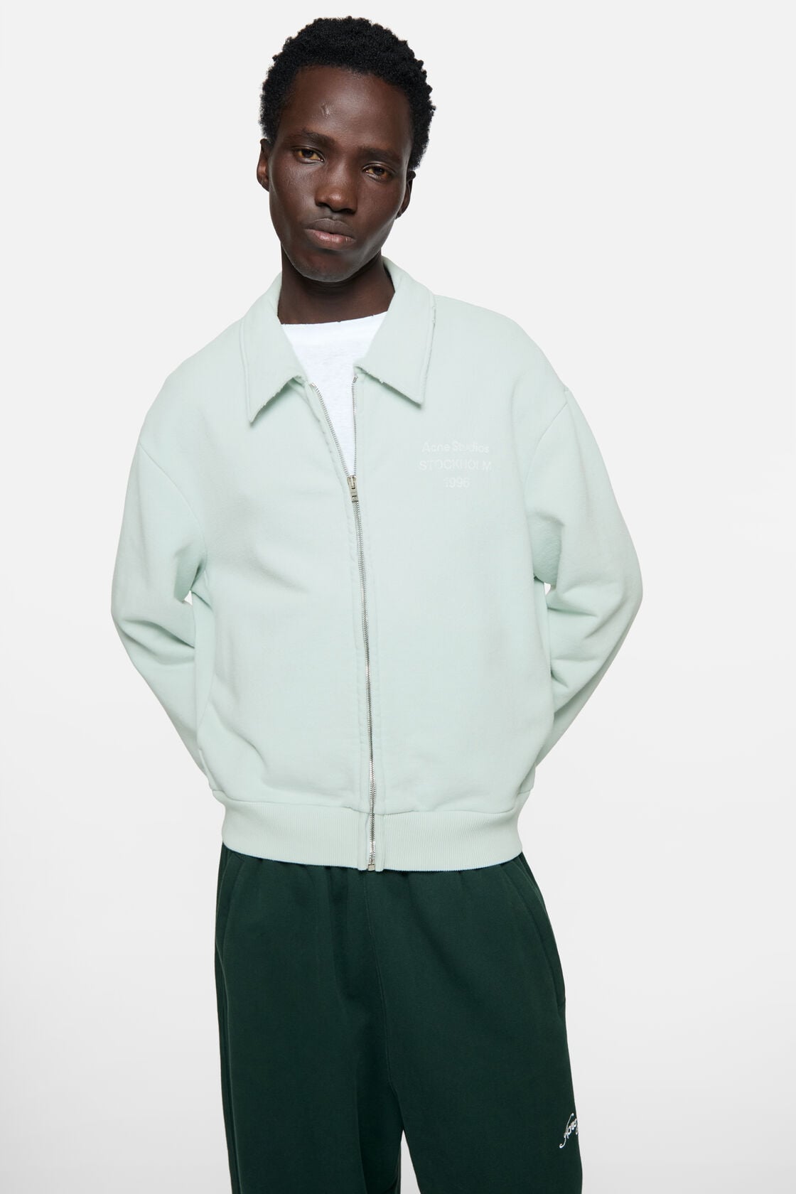 Acne Studios Cardigan with collar - Pale mint