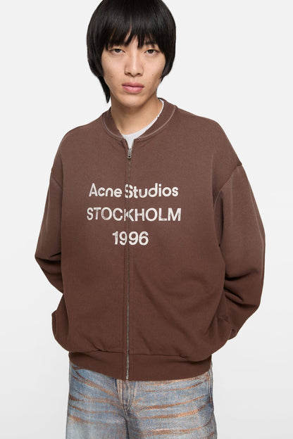 Acne Studios Washed zip-up cardigan - Chocolate brown