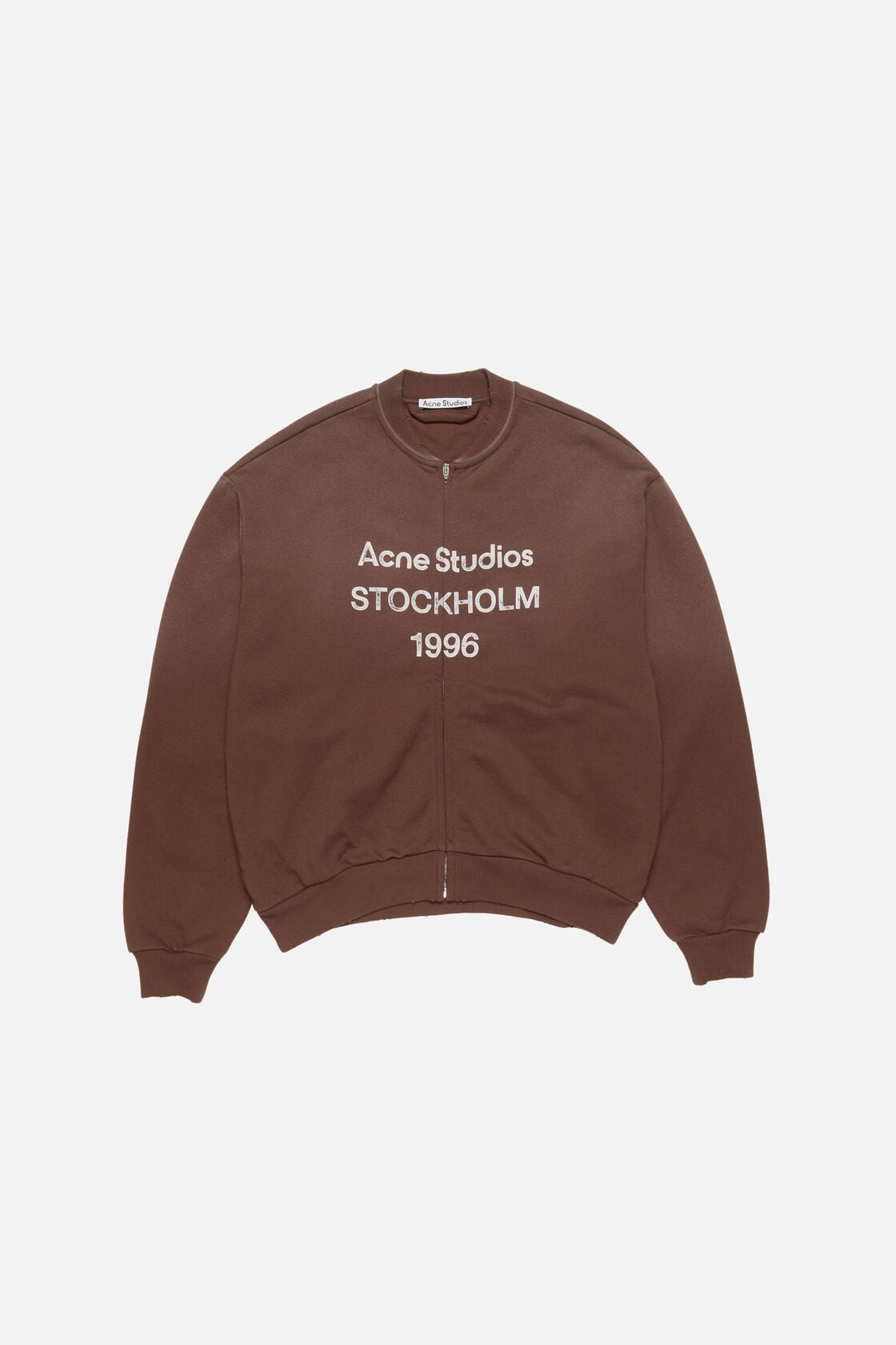 Acne Studios Washed zip-up cardigan - Chocolate brown