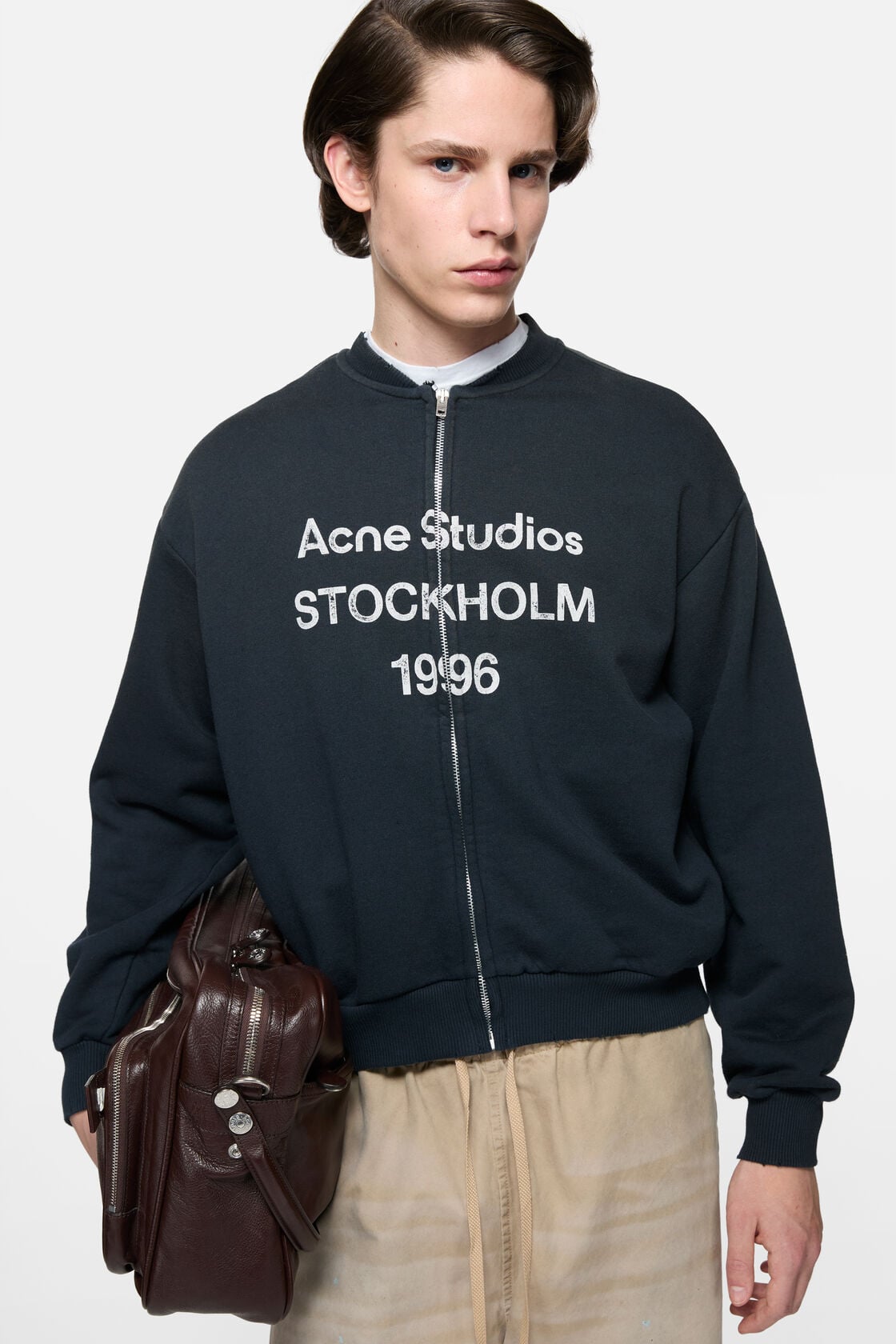 Acne Studios Washed zip-up cardigan - Black