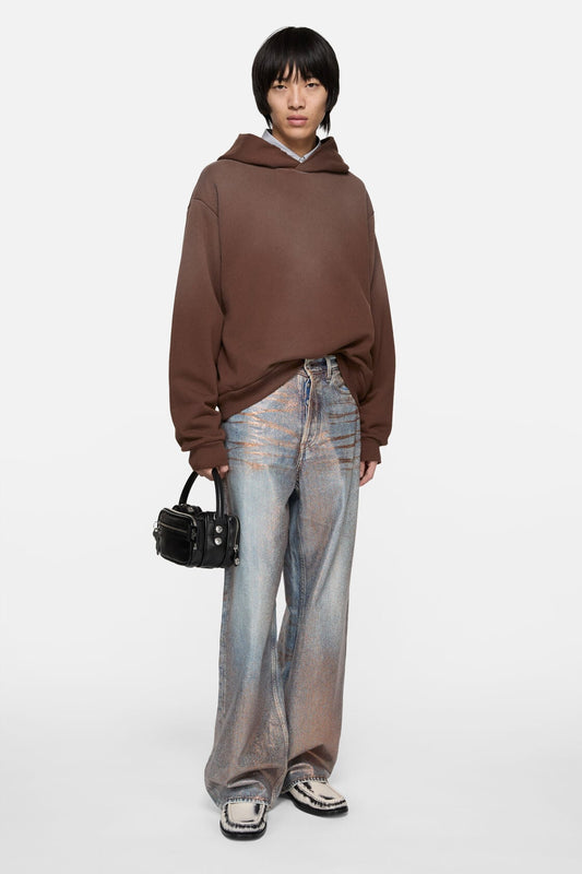 Acne Studios Fleece logo hoodie - Chocolate brown