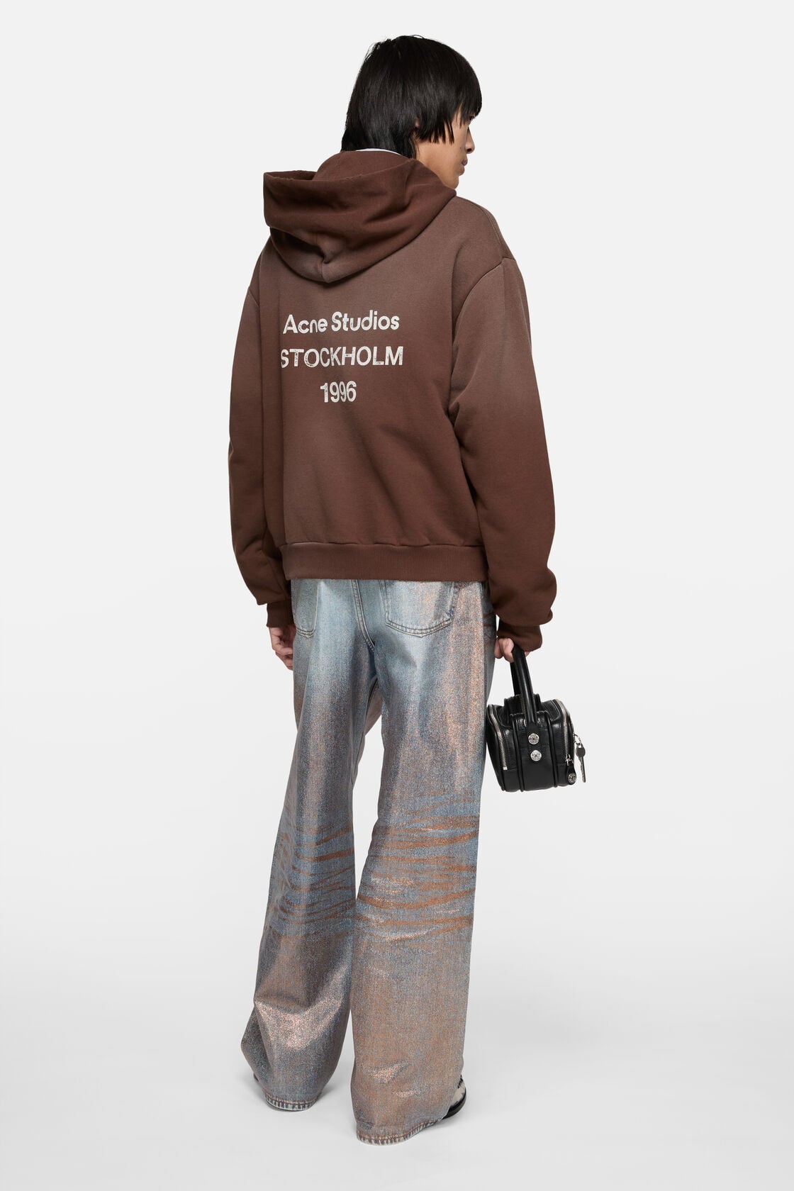 Acne Studios Fleece logo hoodie - Chocolate brown