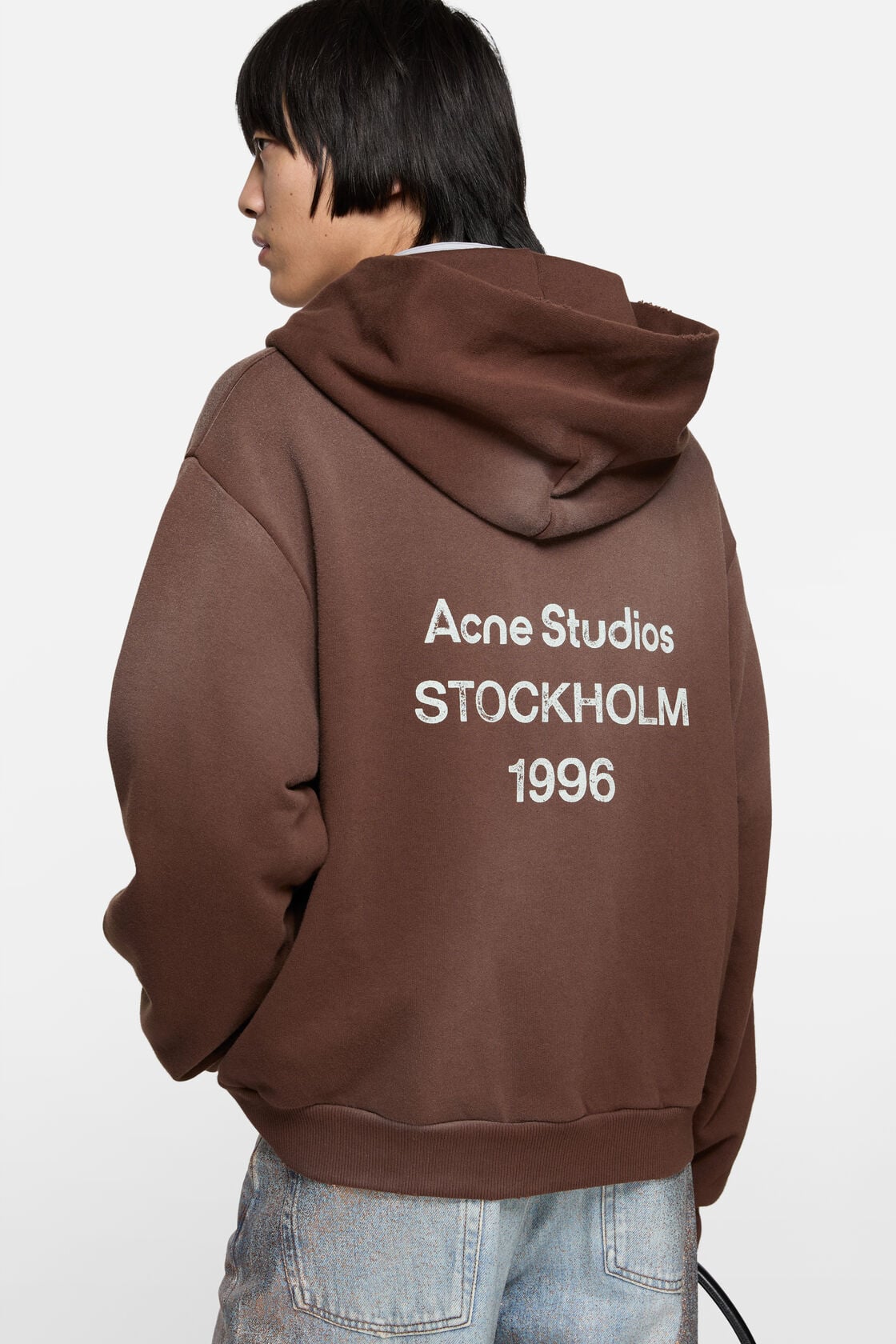 Acne Studios Fleece logo hoodie - Chocolate brown